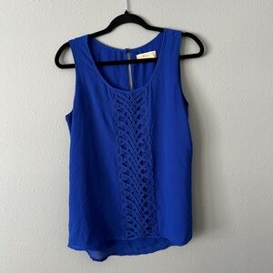 Chic Blue Sleeveless Blouse